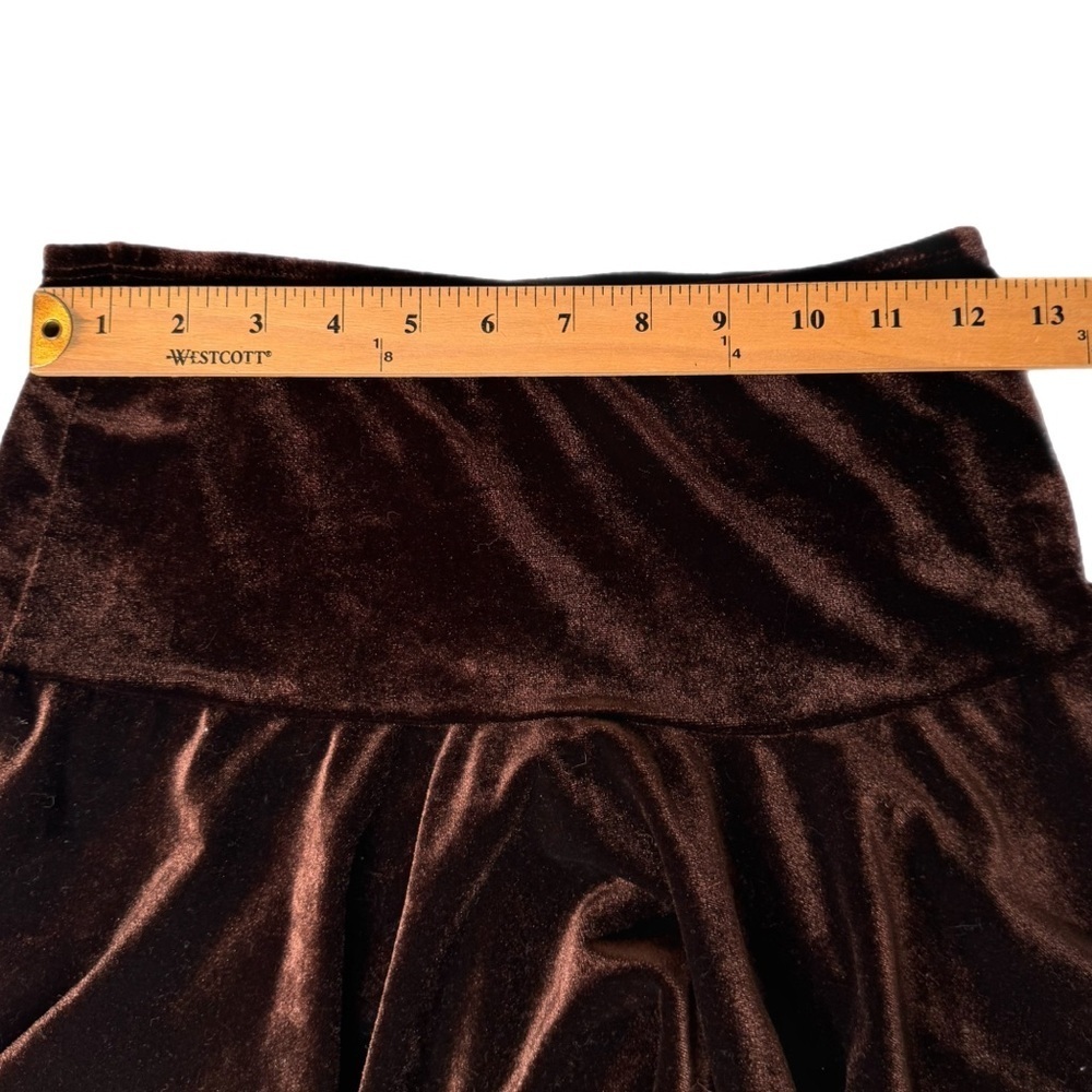 Fairycore Whisicore Brown Y2K Velour Flouncy Mini Skirt Size Small - Picture 4 of 5